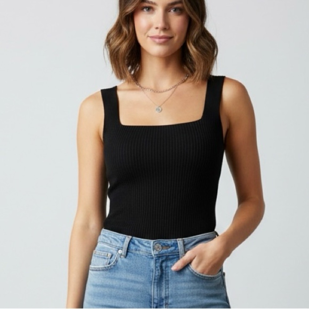 Abercrombie & Fitch Black Ribbed Tank Top